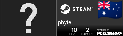 Steam Profile badge for phyte: Get your our own Steam Signature at SteamIDFinder.com